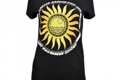 Multi Sun Design On Black Ladies Tees